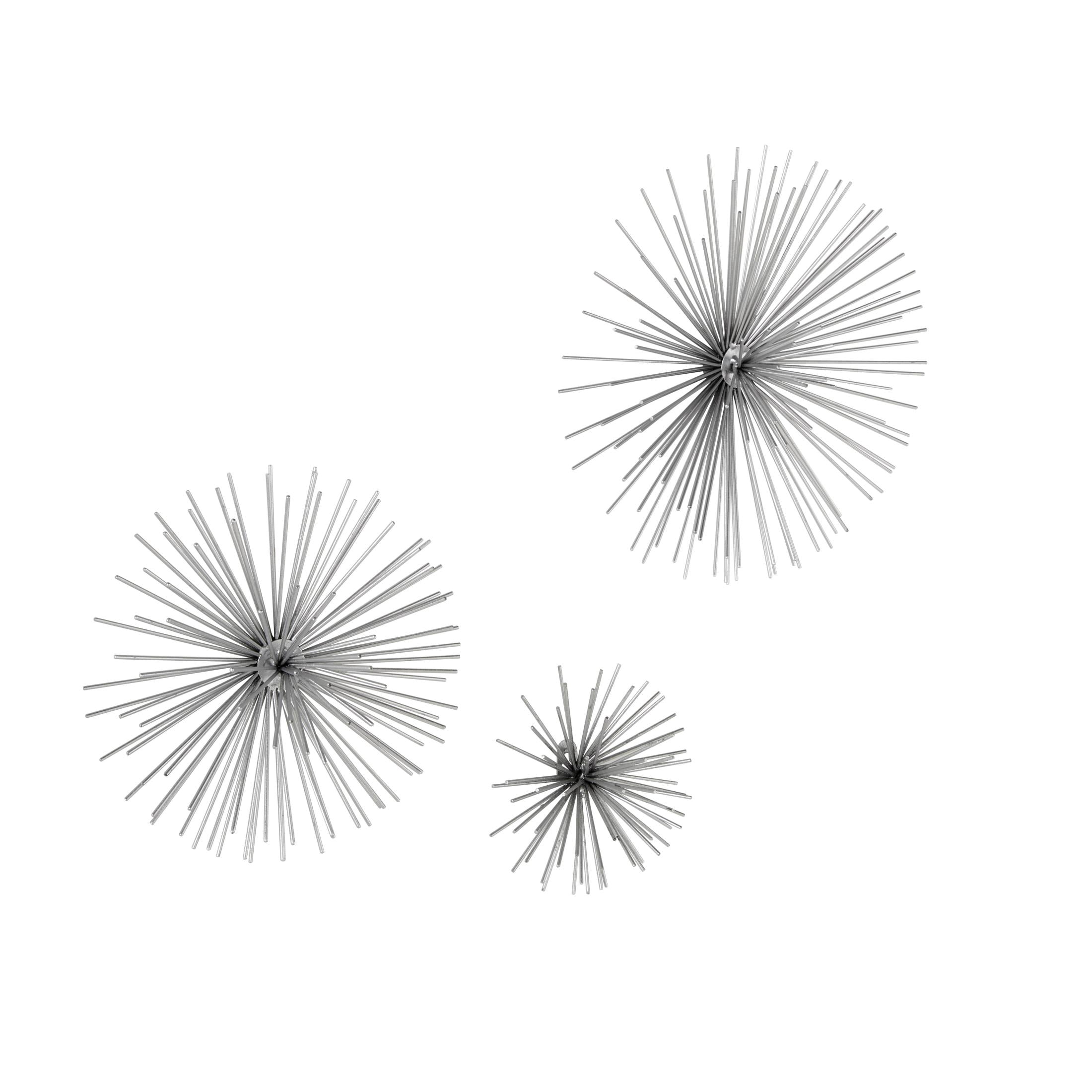 CosmoLiving by Cosmopolitan Silver Metal 3D Starburst Wall Decor (3 Count)