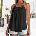 thumbnail image 6 of Textilo Plus Size Tank Tops with Built In Bras for Women Halter Neck Pleated Spaghetti Strap Tank Tops Sleeveless Racerback Cami Shirts Loose Fit Comfy Lightweight Casual Flowy Tunic Tees,Black L, 6 of 6