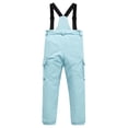 thumbnail image 3 of Toddler Girl Snow Pants 5T Boys And Girls Classic Windproof Snow Bib Ski Pant Winter Solid Outdoor Snowboarding Adjustable Waist 120,Mint Green, 3 of 4