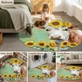 thumbnail image 5 of Round Rug 6Ft Washable Non-Slip, Cow Sunflowers Circle Area Rugs for Living Room Bedroom, Farmhouse Pastoral Animals Flowers Plants Indoor Floor Mats Carpet Runner for Home Decor Aesthetic, 5 of 8