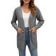 thumbnail image 1 of Suéter Informal de Color Liso para Mujer, Cárdigan Oversize de Punto Suave para Mujer Gris S, 1 of 8
