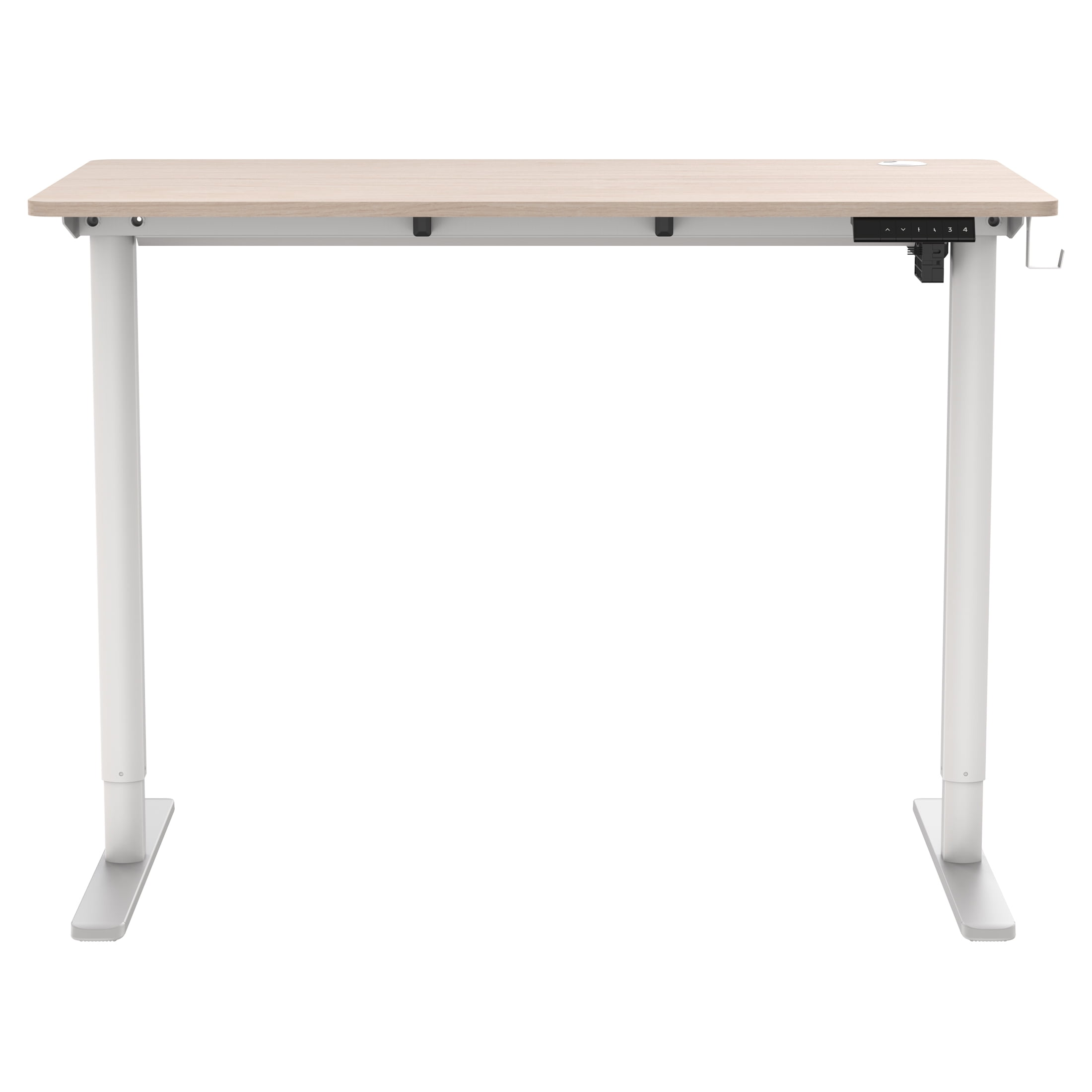 Mainstays Home office Adult Furniture, Table Minimalist Rectangular 44 x 24 inches Stand up Desk with Cable Management and Headphone Hook, Natural