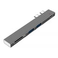 thumbnail image 2 of Matsuzay Ranura para lector de tarjetas TF Hub tipo C, divisor de oficina de aleación de aluminio de viaje, adaptador externo, reemplazo de Estaciones de acoplamiento para portátiles Gris-plata, 2 of 6