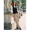 thumbnail image 2 of Chaleco sin mangas de botón y cuello en V para mujer INSPIRE CHIC, negro, talla L, 2 of 6