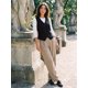 thumbnail image 2 of Chaleco sin mangas de botón y cuello en V para mujer INSPIRE CHIC, negro, talla XS, 2 of 6