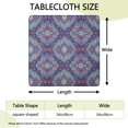thumbnail image 2 of Blue Ethnic Paisley Pattern Square Fitted Tablecloth with Elastic Edge,Square Table Cover,Washable Elastic Table Cover for Home Kitchen Party Decor 34"x34", 2 of 6