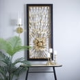 thumbnail image 3 of DecMode Gold Metal Coiled Ribbon Sunburst Wall Decor with Black Frame, 3 of 13