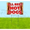 thumbnail image 1 of All Beef Hot Dogs (18" x 24") Yard Sign, Includes Metal Step Stake, 1 of 6