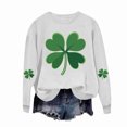 thumbnail image 4 of Saint Patricks Day Shirt Women Four Leaf Clover Shirts St Patricks Day Long Sleeve Shirt Irish Festival Outfit Green Crewneck Sweatshirt, 4 of 4