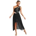 thumbnail image 3 of Sxiwei Robe de Danse Lyrique Longue pour Femmes, Robes Lyriques, Robe de Danse Moderne Contemporaine, Tenue de Danse, Noir, TG, 3 of 7