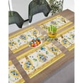 thumbnail image 3 of Easter Placemats Set of 6, Gold Egg Bunny Blue Flowers Placemat for Dining Table Decorations, Spring Plant Leaf Place Mats, Spring Table Mats for Kitchen Dinner Seasonal Holiday Party Decor, 3 of 6