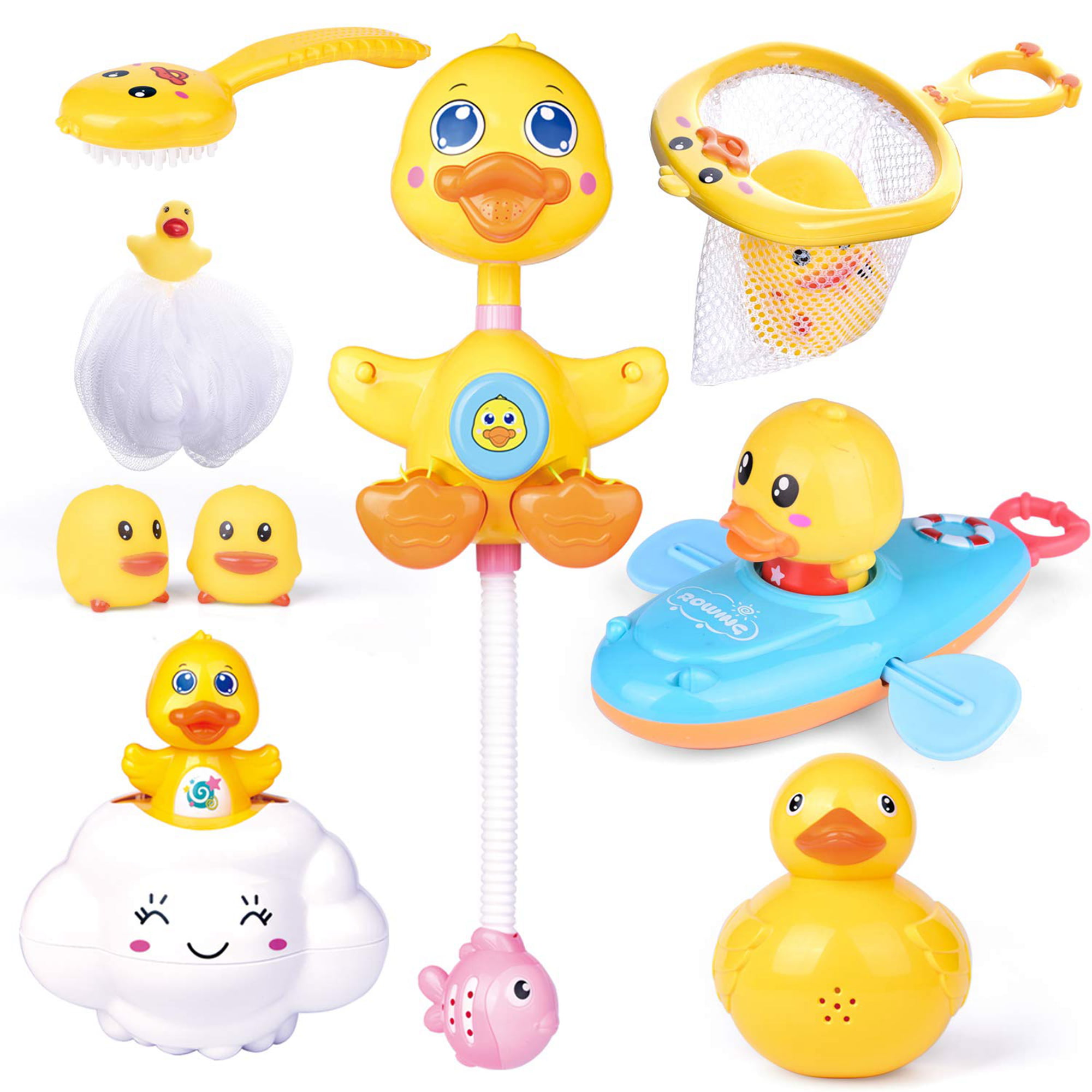 Baby Ocean Fish Bath Toys Water Spraying Squeeze Sounding Kids Bathroom Toys PC 