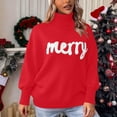 thumbnail image 4 of Busydd Christmas Sweaters for Women Trendy Merry Christmas Turtleneck Women Sweaters Casual Comfy Long Sleeve Pullover Women's Sweaters S, 4 of 9