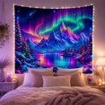 thumbnail image 2 of Mountain Lake Vivid with Nocturnal Anchor Sharp Snow, Mystical Fantasy for Space Lovers, Galaxy Room Decor, Housewarming Gift, Tapestry Wall Hanging for Bedroom and Dorm, 2 of 7
