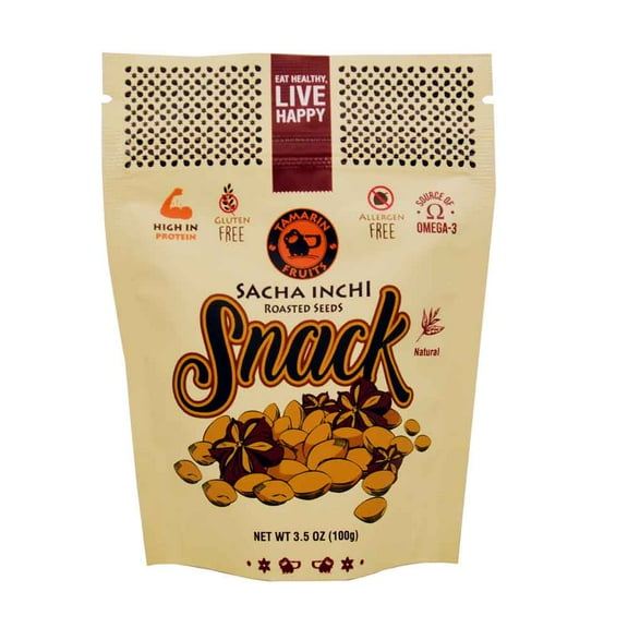 Tamarin Fruits Natural Sacha Inchi Seed Snack, 100g | Organic, High Protein, Keto & Vegan Friendly Superfood Snack from Colombia