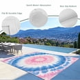 thumbnail image 3 of Outdoor Rug 3x5 ft Blue Pink Tie Dye Outdoor Large Area Rug Non Slip Rubber Bohemian Tribal Style Front Door Mat RV Rug Camping Carpet Patio Outdoor Rugs for Backyard Balcony Deck Porch Indoor, 3 of 9