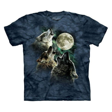 The Mountain - The Mountain Three Wolf Moon Adult Night Blue T-shirt ...