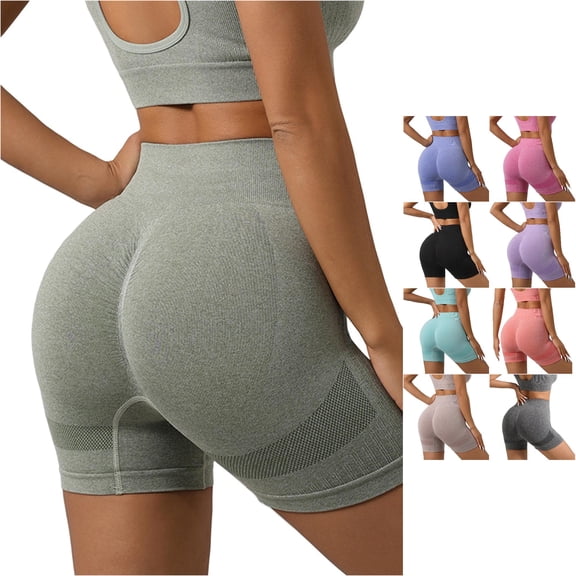 xfsWaSs High Waisted Workout Leggings Shorts for Women Fashion Casual Seamless Yoga Shorts Soft Stretchy Fitness Sports Shorts Active Bottoms