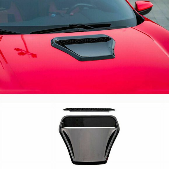 Suitable for Honda for Civic 2016 - 2021 Bright Black Car Front Hood Inlet Vent Cover Decoration -