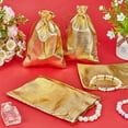 thumbnail image 4 of 60Pcs Organza Gifts Bags Medium 16x11cm Gold Drawstring Crafts Pouches for Wedding Birthday Party Christmas Candy Gifts DIY, 4 of 6