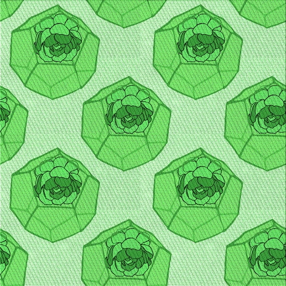 Ahgly Company Indoor Square Patterned Stoplight Go Green Area Rugs, 6' Square