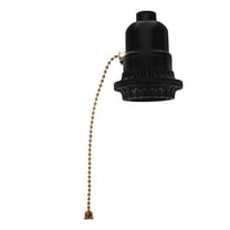 BESTONZON Lamp Socket Pull Chain Lampholder Black 1Set