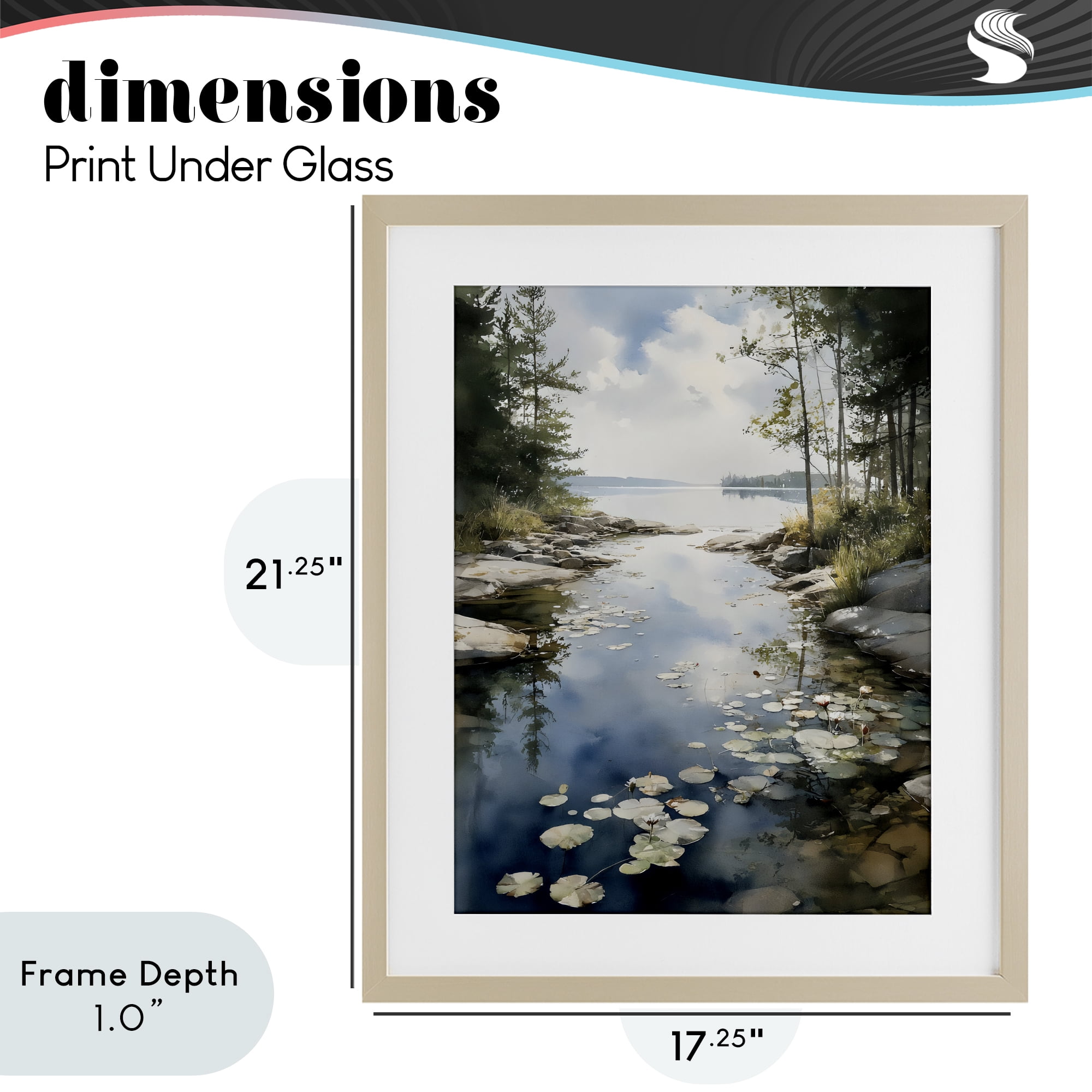 Stupell Industries Lilypad Inlet Reflection Birch Framed Print Under Glass, design by Franklyn Gregory