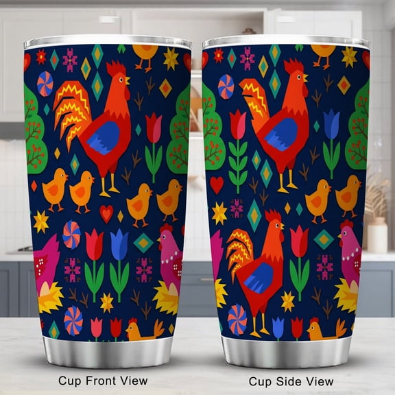 Chicken Tumbler 20oz, Celebration Gift for Poultry Enthusiasts, Unique Art