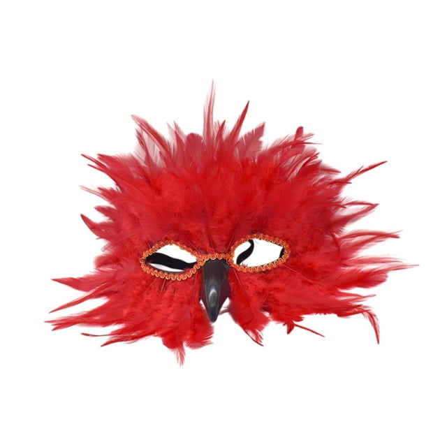 Máscara de máscara de plumas de fantasía máscara de cosplay para el carnaval de graduación Masquerade Mardi Gras Pascua Rojo