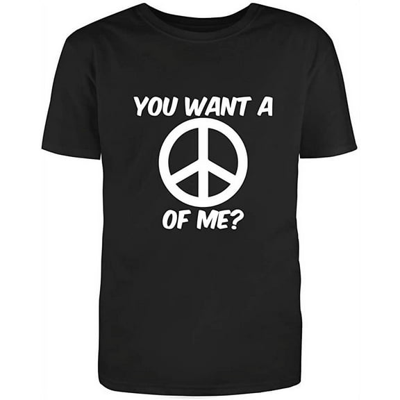 You Want A Peace Of Me Graphic Novelty Humor Funny T Shirt Black Large