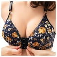 thumbnail image 1 of Fvwitlyh Womens Bras Women'S Comfortable New Front Button Without Steel Rings Large Size Beautiful Back Without Marks Without Steel Rings Large Chest Show Small Bra Blue,E, 1 of 5