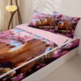thumbnail image 3 of Homewish Capybara Zipper Full Size Comforter Sets with Fitted Sheet and 2 Pillowcases For Capybara Lovers,Pink Sakura Cherry Blossom Zipper Bedding Set For Kids Girls,Reversible,4 Pieces, 3 of 7