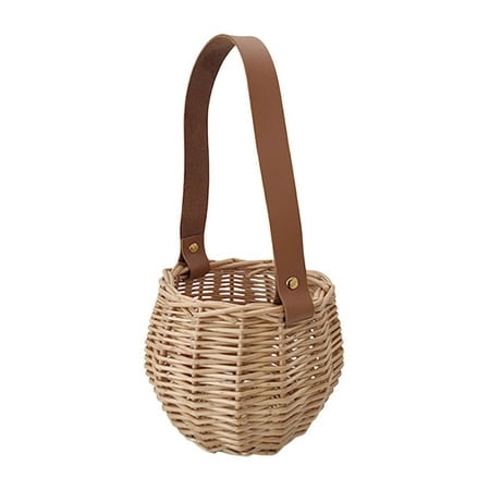 Osier de Pique-Nique pour Enfants en Osier Tressé avec Poignée, Décoratif pour la Fouille, Utilisé pour Bonbons, Fruits, Décoration de Maison et de Jardin et Rangement de Photographie pour le Collège, Doux, avec Organisateurs en Tissu et Rangement pour