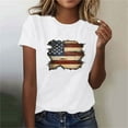 thumbnail image 2 of JSheng Casual T-shirt Tops for Women Fashion Women's Independence Day Printed Short Sleeved Graphic Top, 2 of 5