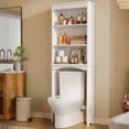 thumbnail image 4 of 65.9" Over the Toilet Storage Cabinet with 3 Adjustable Shelves – Rust-Proof for Laundry , White, 4 of 11