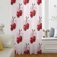 thumbnail image 6 of Pink Cherry Sheer Curtains 63 Inches Long, Farmhouse Watercolor Cherries Fruits Light Filering Curtains, Breathable Simi Curtain Privacy Drapes for Living Room Bedroom Lightweight Window Treatment, 6 of 9