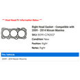 thumbnail image 2 of Right Head Gasket - Compatible with 2009 - 2014 Nissan Maxima 2010 2011 2012 2013, 2 of 2