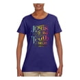 thumbnail image 2 of Wild Bobby, Jesus Is The Way John 14:6 Bible Verse, Inspirational/Christian, Women Graphic Tee, Purple, Medium, 2 of 3