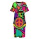 thumbnail image 3 of Vestido de verano para mujer ropa bonita y colorida diseño Hippy Trippy bolsillo suelto color rosa, 3 of 6