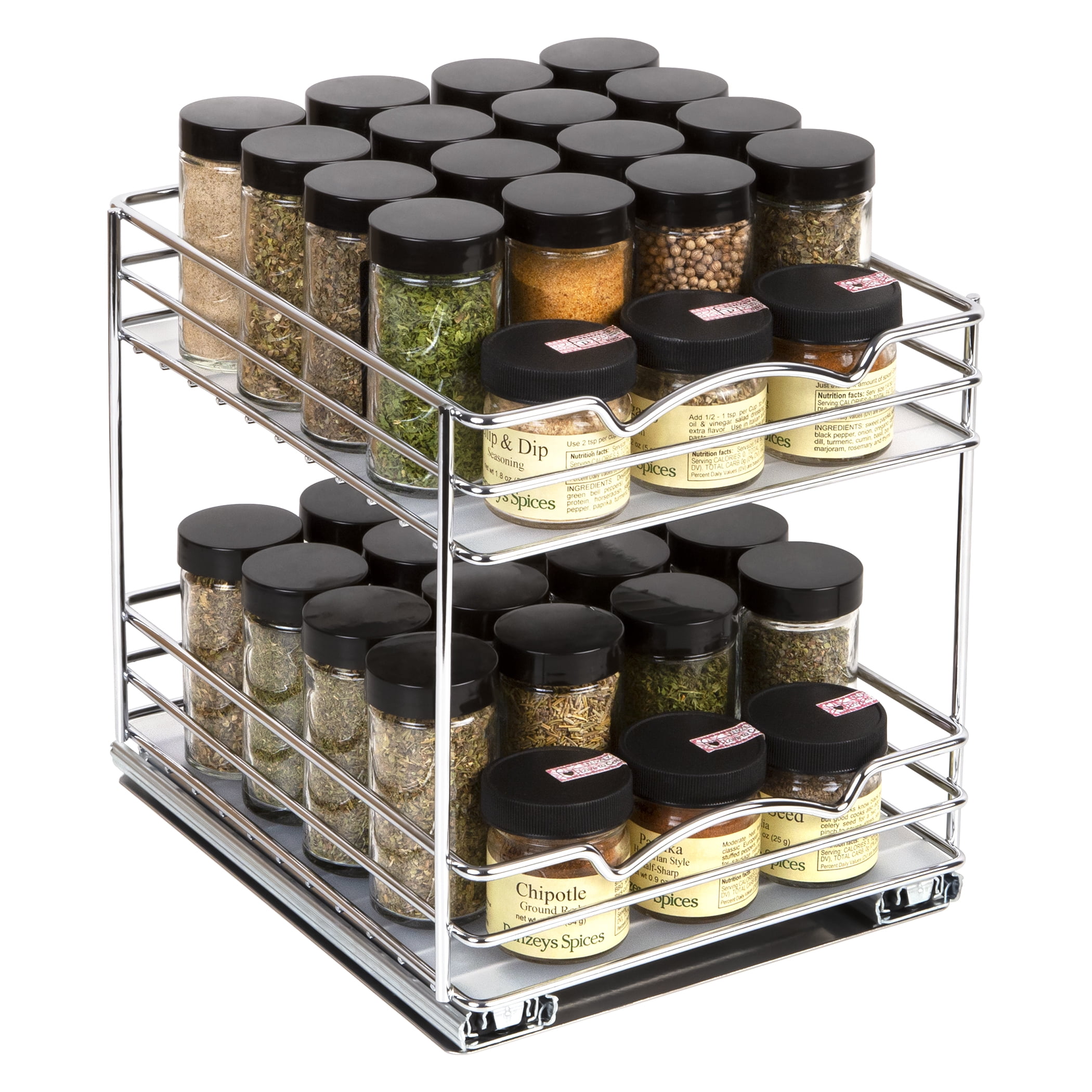 Slide Out Double Spice Rack Upper, Lynk Professional Slide Out Double Spice Rack Upper Cabinet Organizer 6 Wide