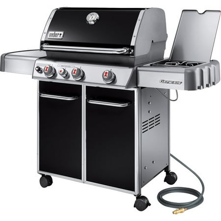 Weber Genesis E330 38,000 BTU 3 Burner Natural Gas Grill with Side Burner, Black