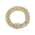 thumbnail image 5 of Hip Hop Bling Cuban Link 20mm Chain Fully Iced 14K Y Gold Plated Necklace Bracelet Jewelry, 5 of 6
