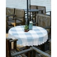 thumbnail image 2 of Outdoor Tablecloth with Umbrella Hole and Zipper Blue Plaid Round Outdoor Tablecloths 60 Inch Table Cloths Spring Buffalo Stripe Patio Table Cloth Cover for Outdoor Tables Picnic Garden, 2 of 6