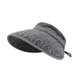 thumbnail image 4 of Sombrero de sol para mujer, portátil, informal, vaquero, visera para acampar, vacaciones, viajes, verano Gris, 4 of 9