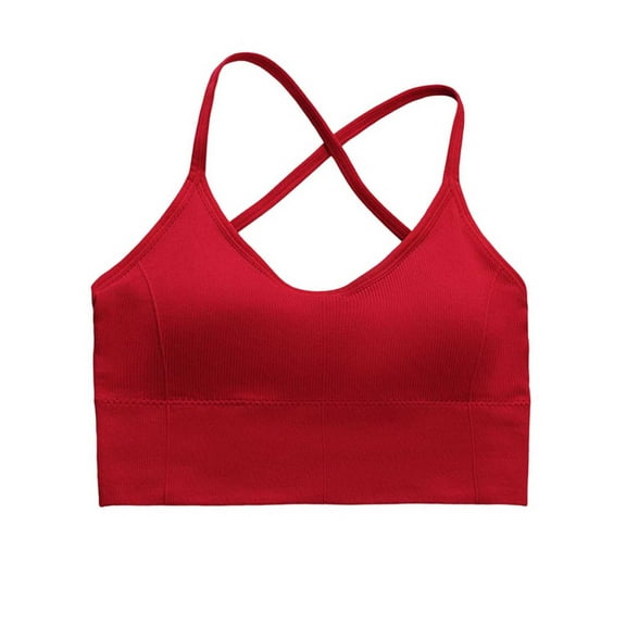 SELONE Sports Bras for Women Support Yoga Bra Cross Back T-Shirt Bralettes Quick Dry Solid Underwear for Workout Fitness