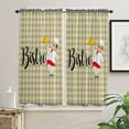 thumbnail image 2 of 63 Inch Long Tier Curtains for Kitchen, Kitchen Chef Yellow Checkered Black Lace Bathroom Window Curtains Rod Pocket Short Curtains Window Treatment Tiers for Living Room Farmhouse 2 Panels, 2 of 5