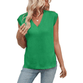 thumbnail image 3 of Ladies V-Neck Woolen Sleeveless Vest Green L, 3 of 4