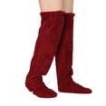 thumbnail image 2 of Chaussettes de Sol Ours en Peluche pour Femmes Bas Genouillères Chaussettes Hautes Chaudes Bas de compression Rouges, 2 of 6