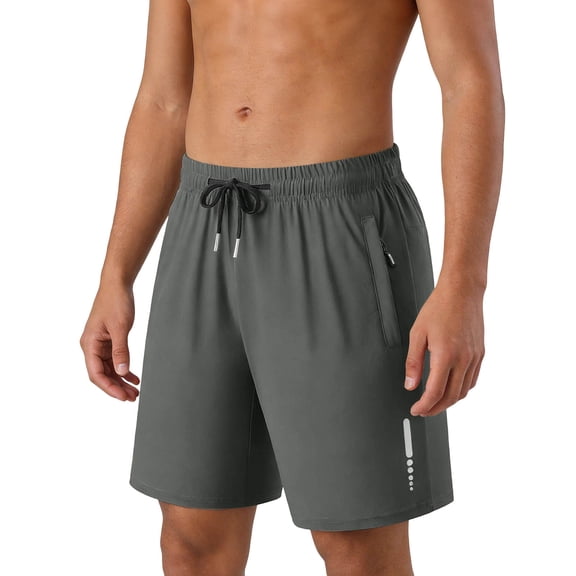 GSPCLAM Basketball Shorts Men's Elastic Waist Shorts with Zipper Pockets Lightweight Loose Shorts for Sports and Fitnes Army Green XXXL