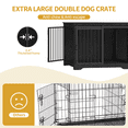 thumbnail image 7 of Hzuaneri 78" Large Double Dog Crate Furniture, Indoor Dog Kennel Furniture for 2 Dogs with Divider, Dual Sliding Barn Doors, Heavy Duty Dog Cage Furniture as TV Stand, Black, 7 of 7